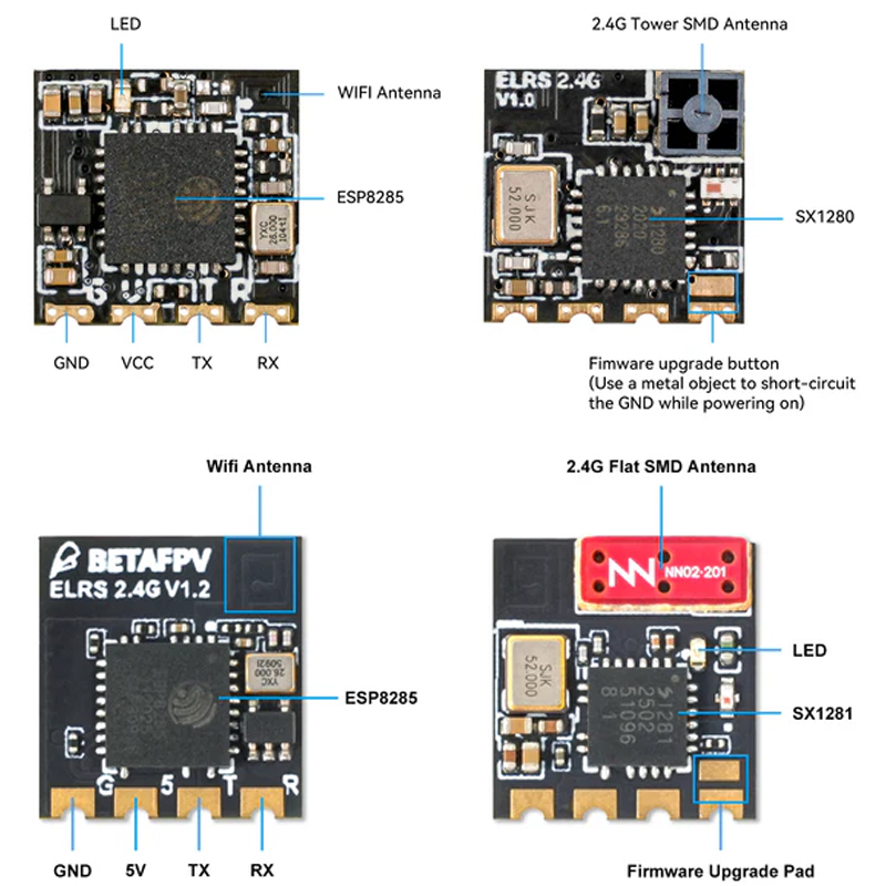 Receptor BT ELRS Lite-2.4 1P E - Drone Kit Octocopter avaliação e preço